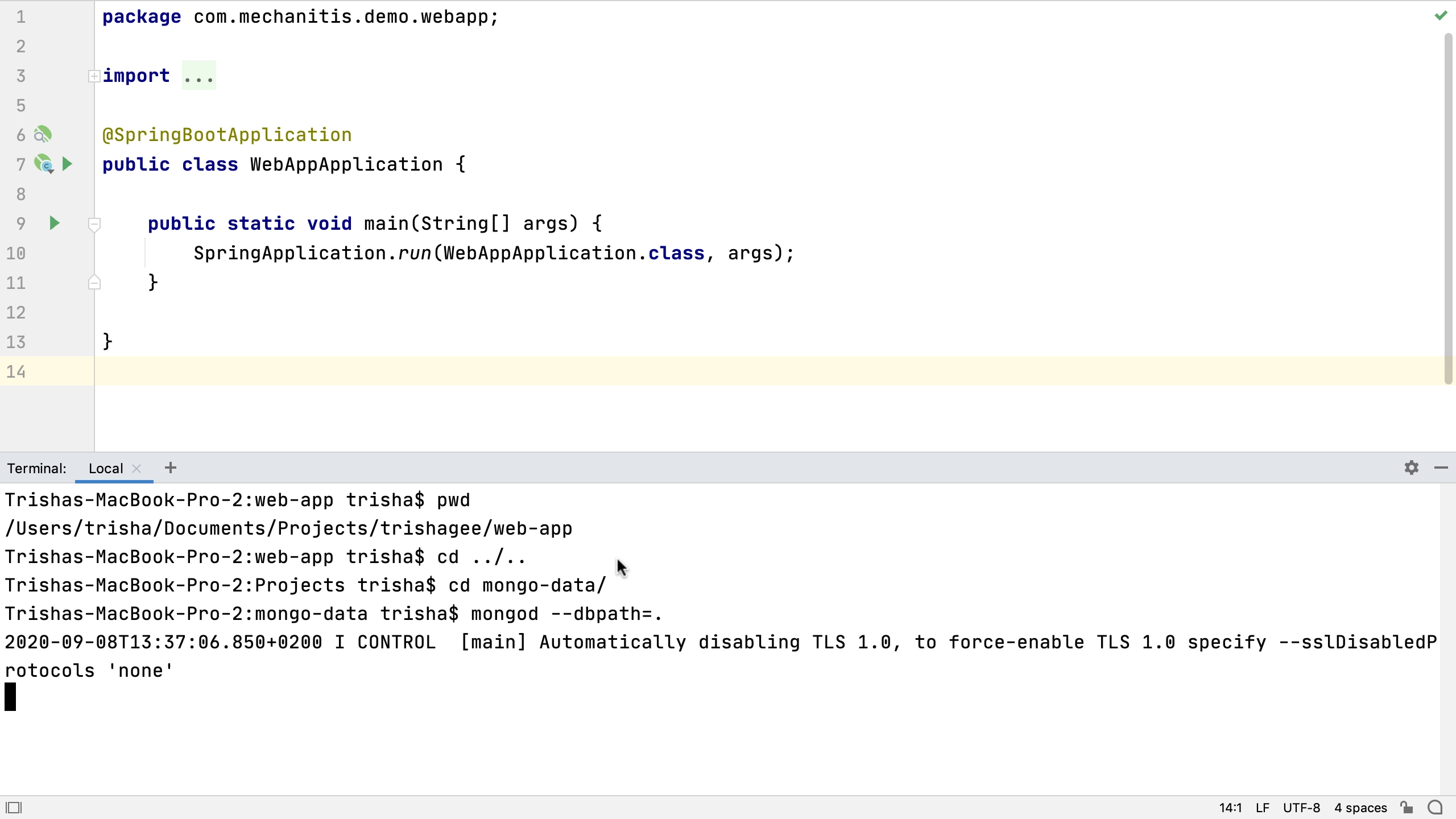 MongoDB dans le terminal