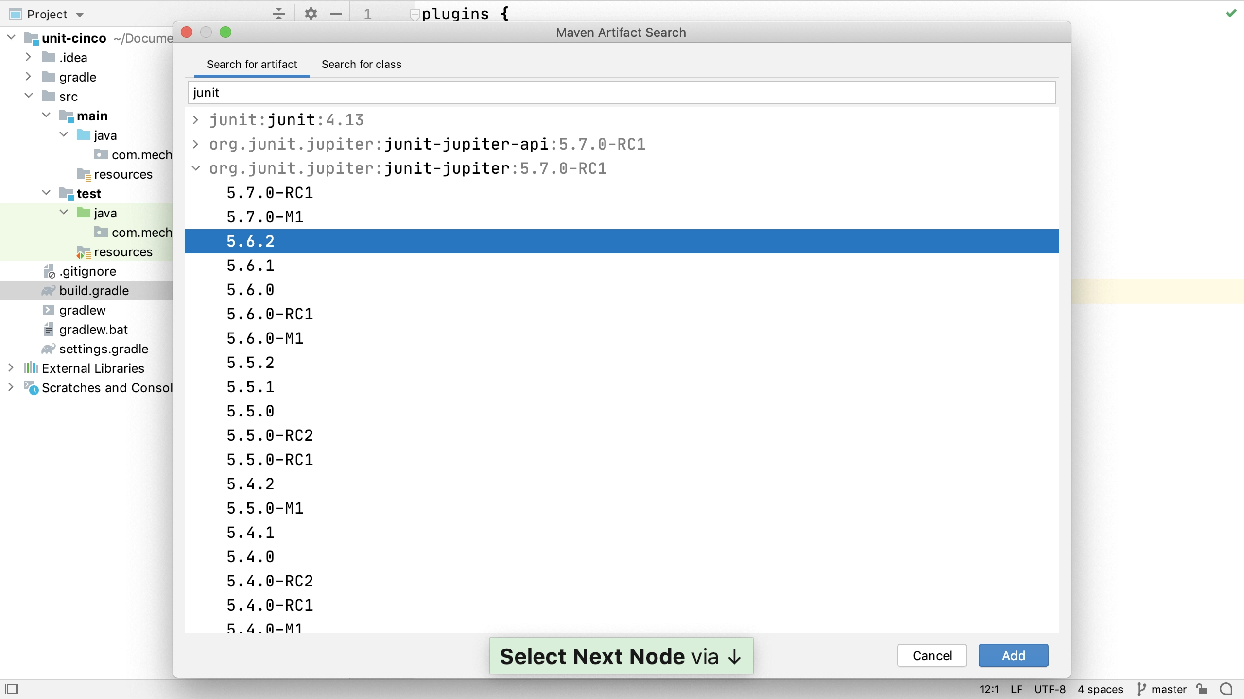 gradle - Right click and create JUnit tests in Android Studio