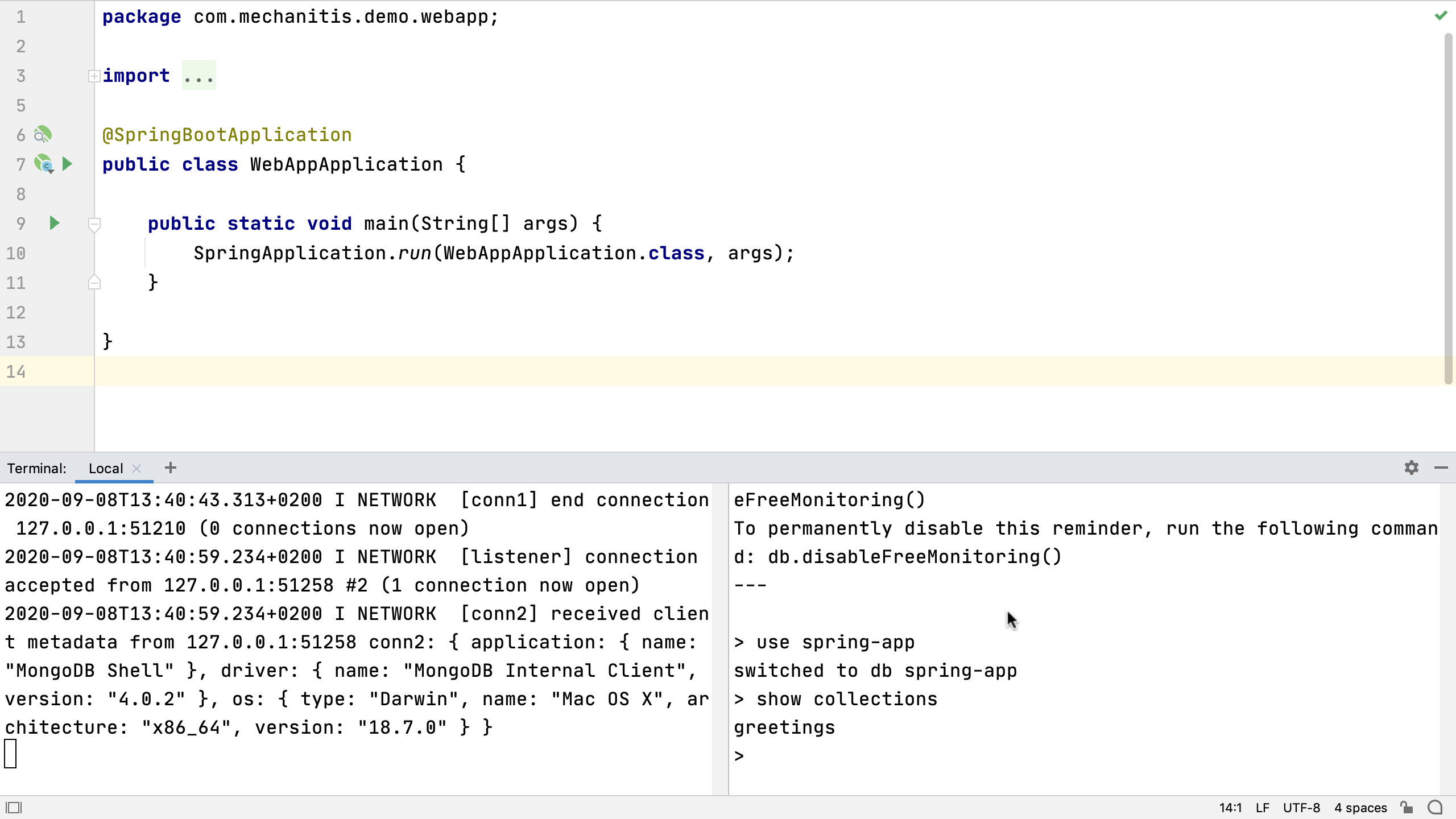 Split the terminal window