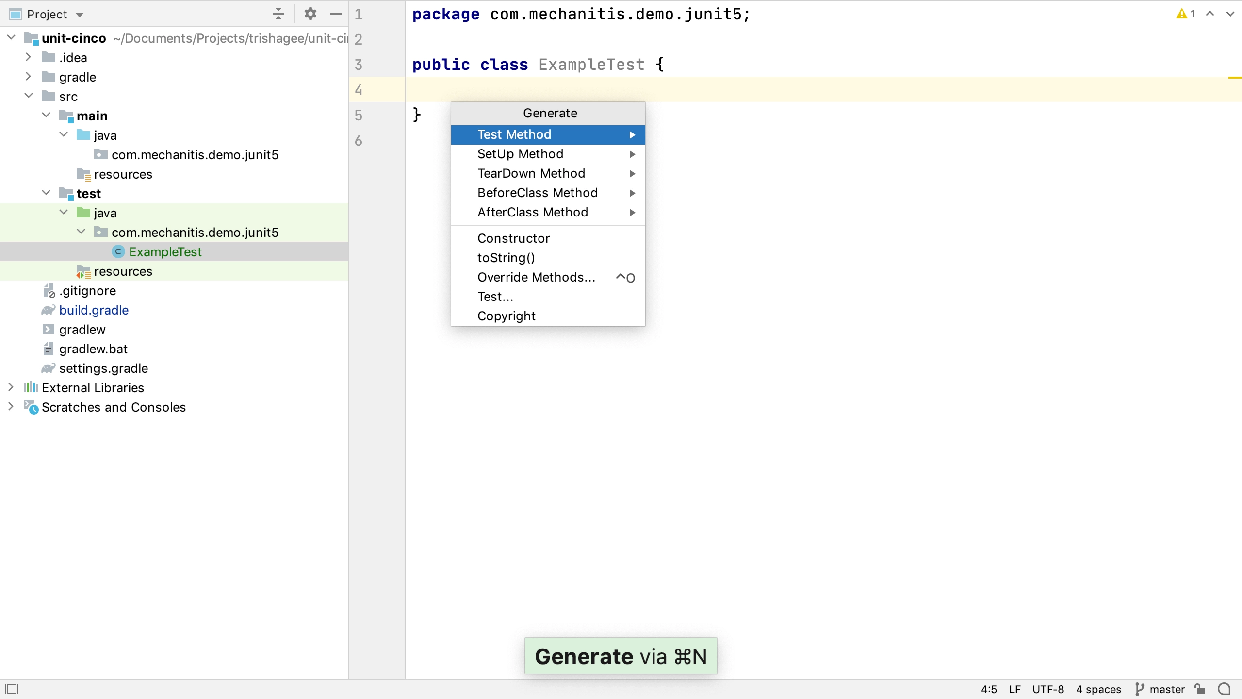 how to write the junit for void method