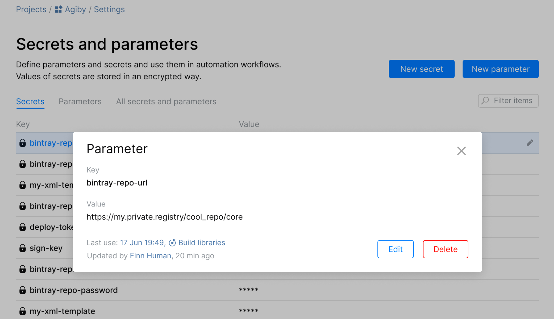 automation parameter