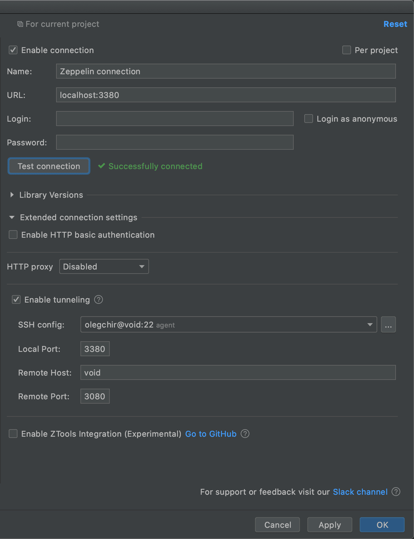 SSH tunnel