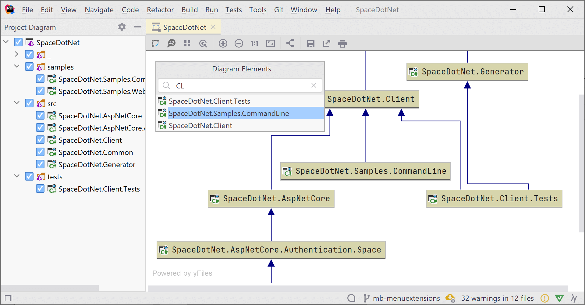 Find diagram element