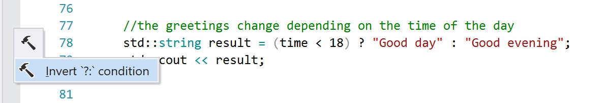 Invert a ternary operator expression