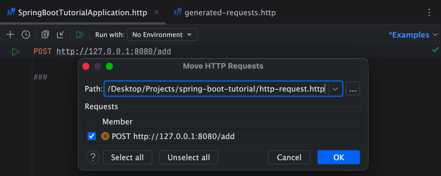 Move HTTP request in HTTP Client
