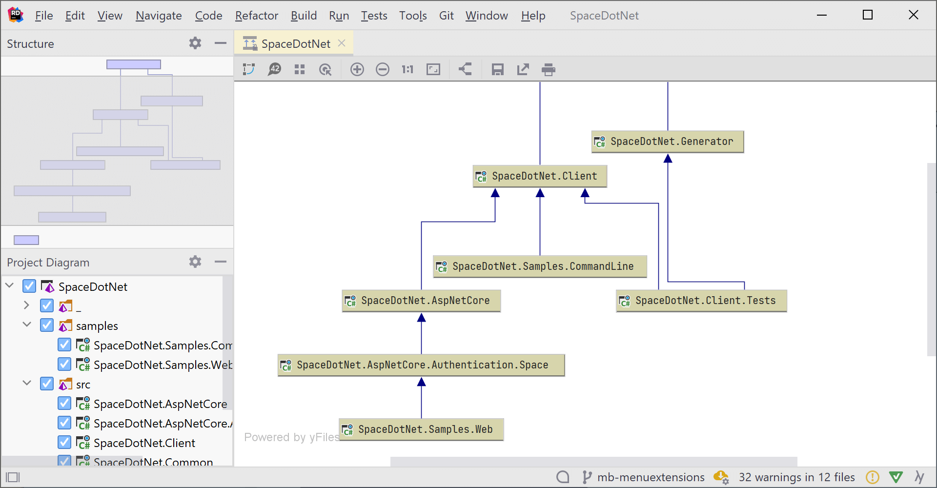 Pan around using the File Structure tool window