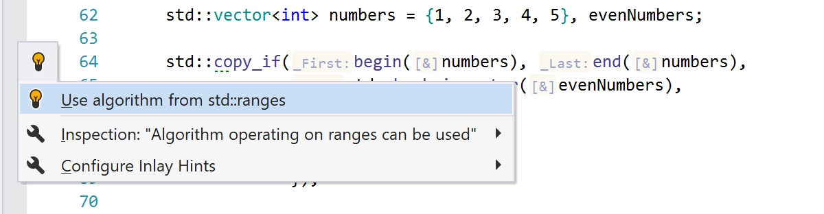 An algorithm operating on ranges can be used