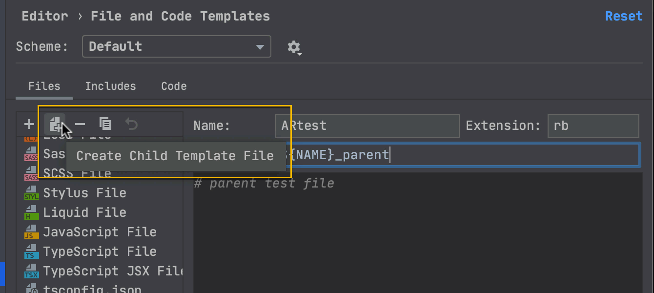 Use a template with multiple files