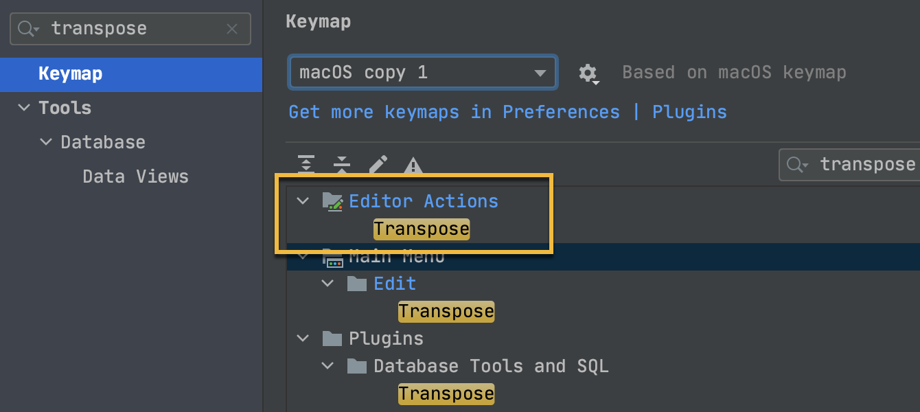 Set a hotkey to the transpose action