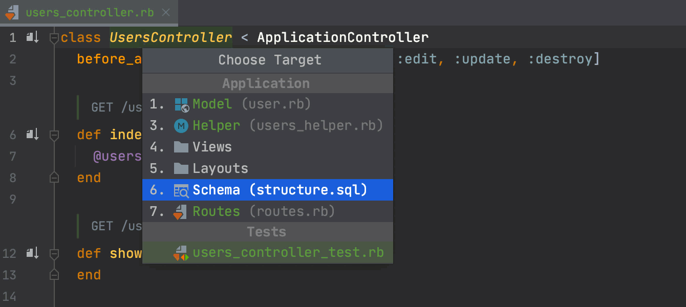 Navigate to structure.sql