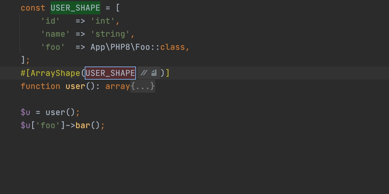 php array constant