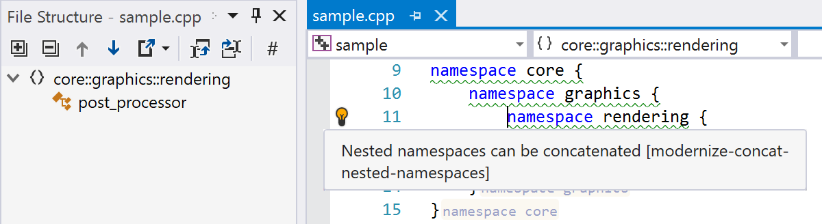 Nested namespaces in File Structure