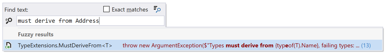 Fuzzy search for string interpolation