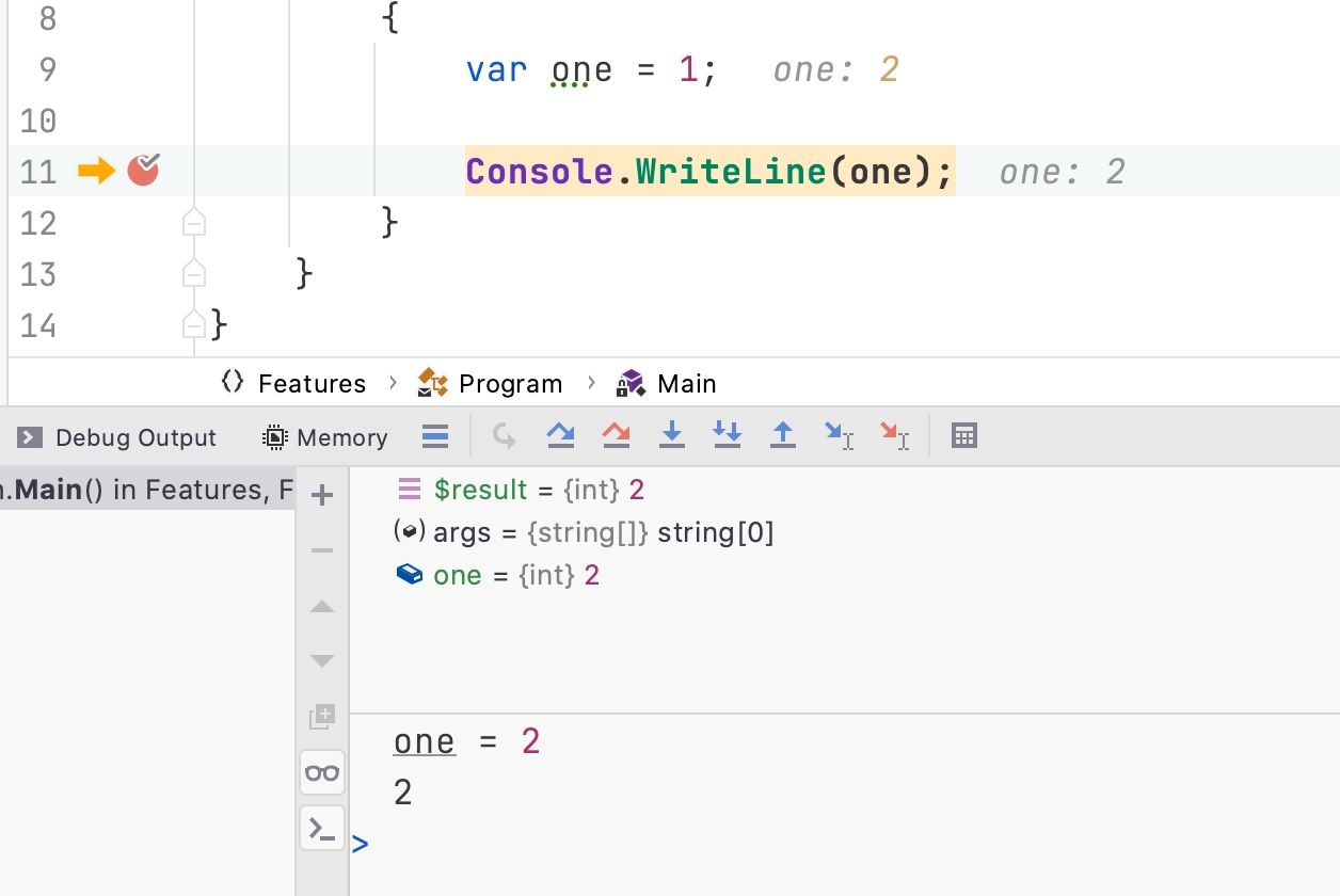 Immediate Window Change Variables