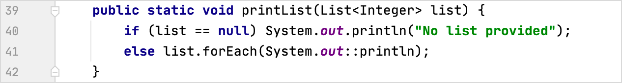 a method parameter is checked for null