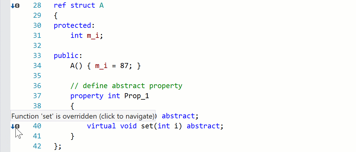 Go to Derived Symbols for get/set