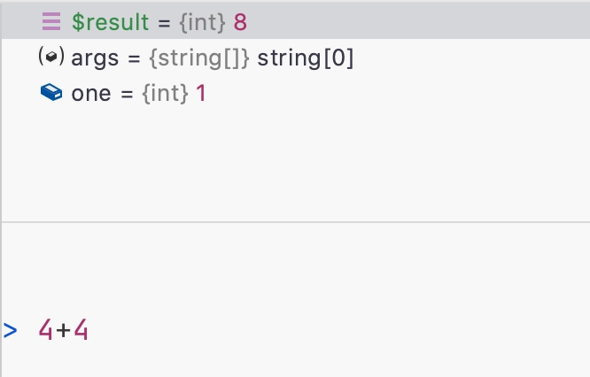 Results placeholder in variables window