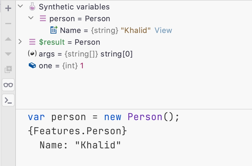 Synthetic Variables In Variable Window