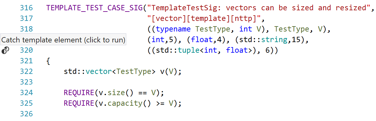 Parameterized tests in Catch2 2.8+