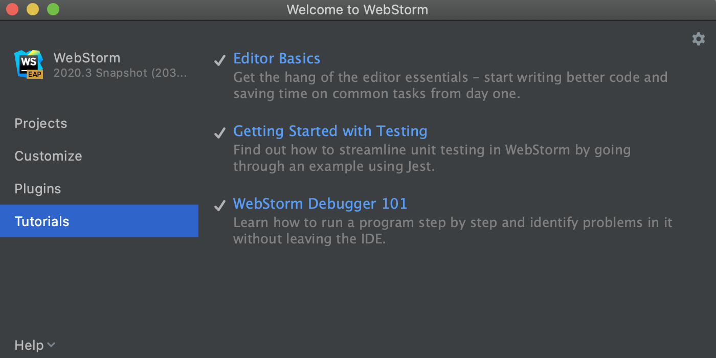 jetbrains webstorm shortcuts