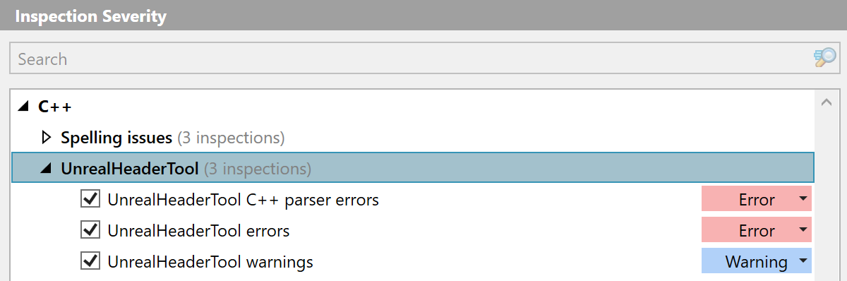 UnrealHeaderTool: Inspection Severity