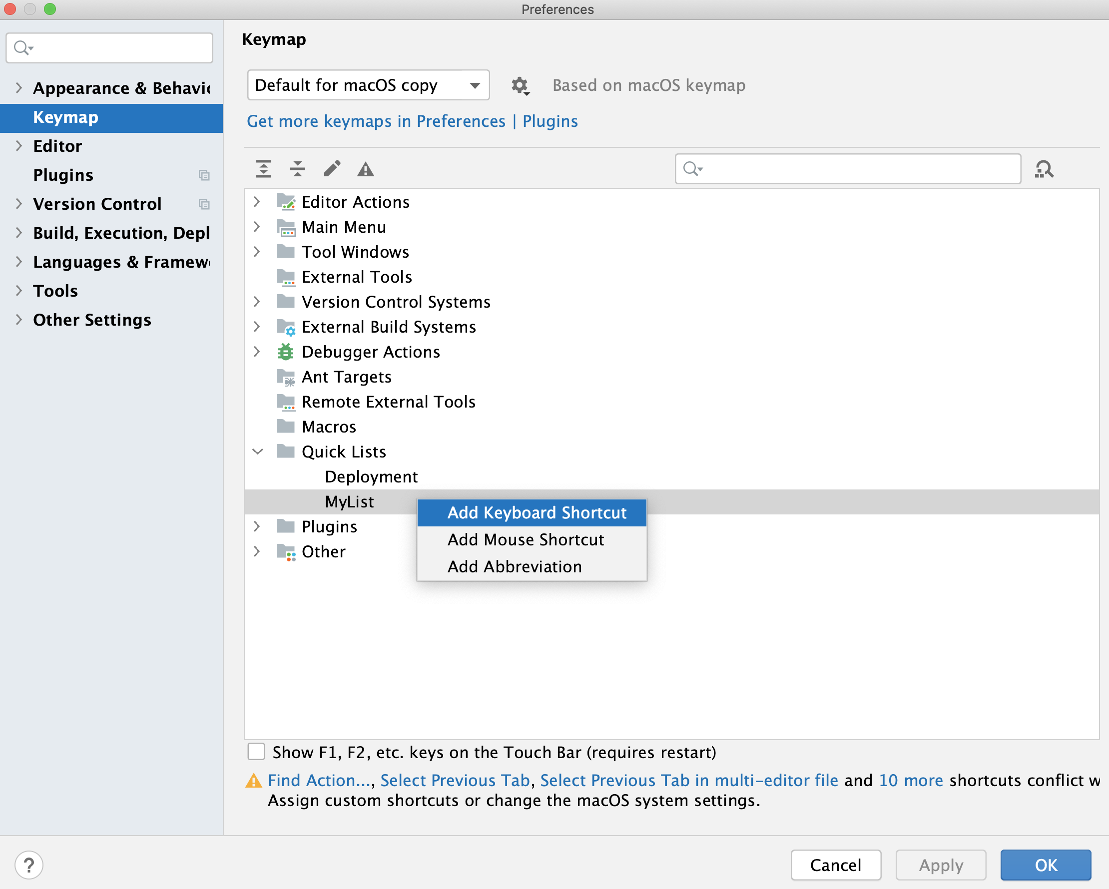 shortcut key for refactor in eclipse mac