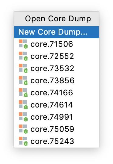 Core Dump History