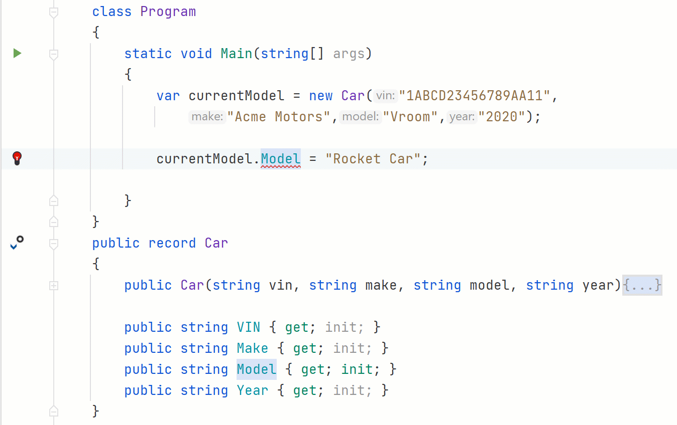 Use C# 9 records and init-only properties in ReSharper and Rider 2020.3 ...