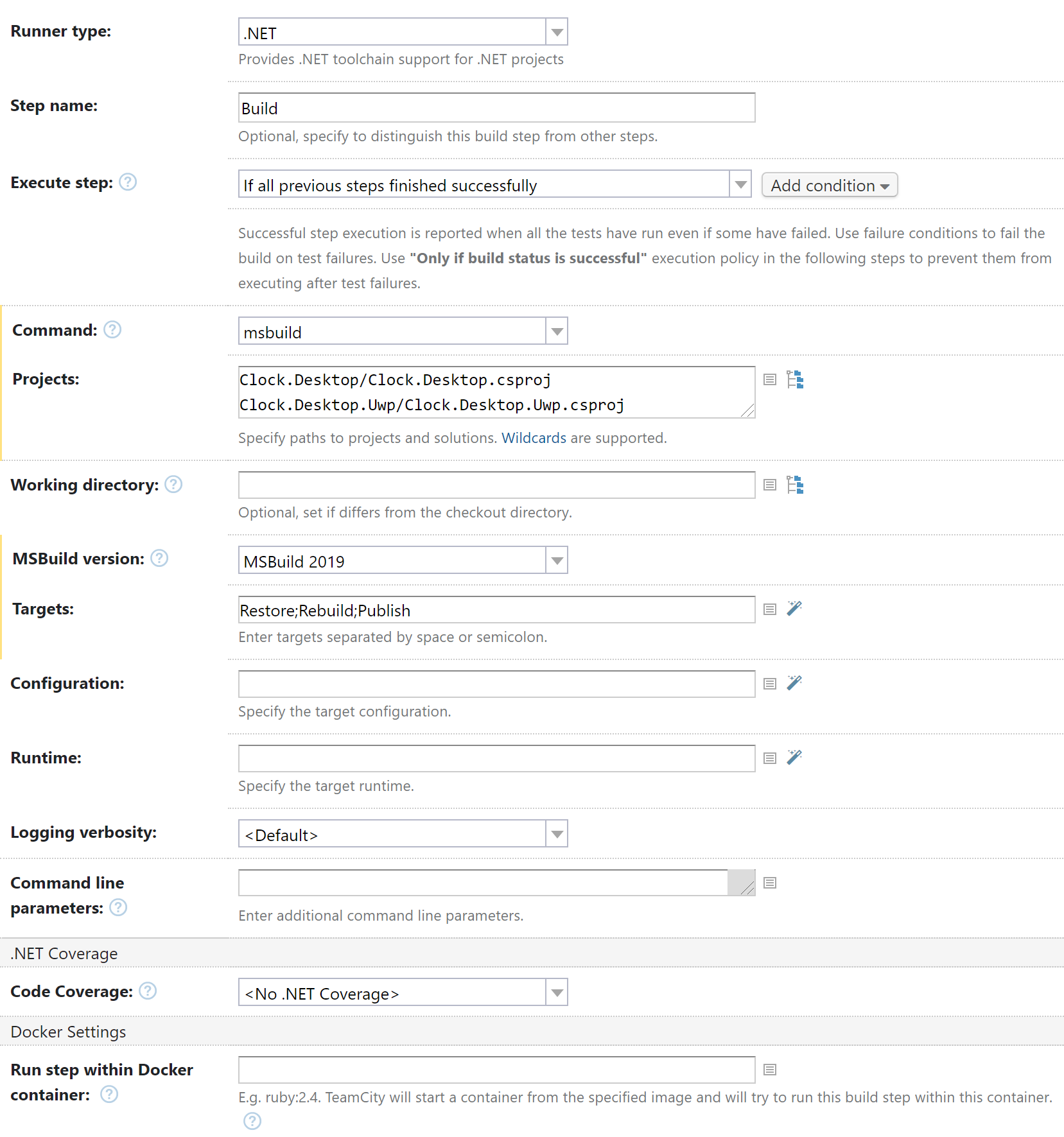 MSBuild step