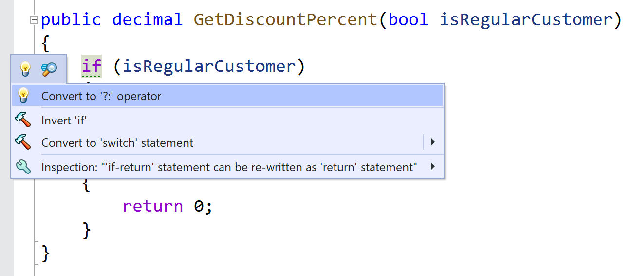 Convert if to ternary 