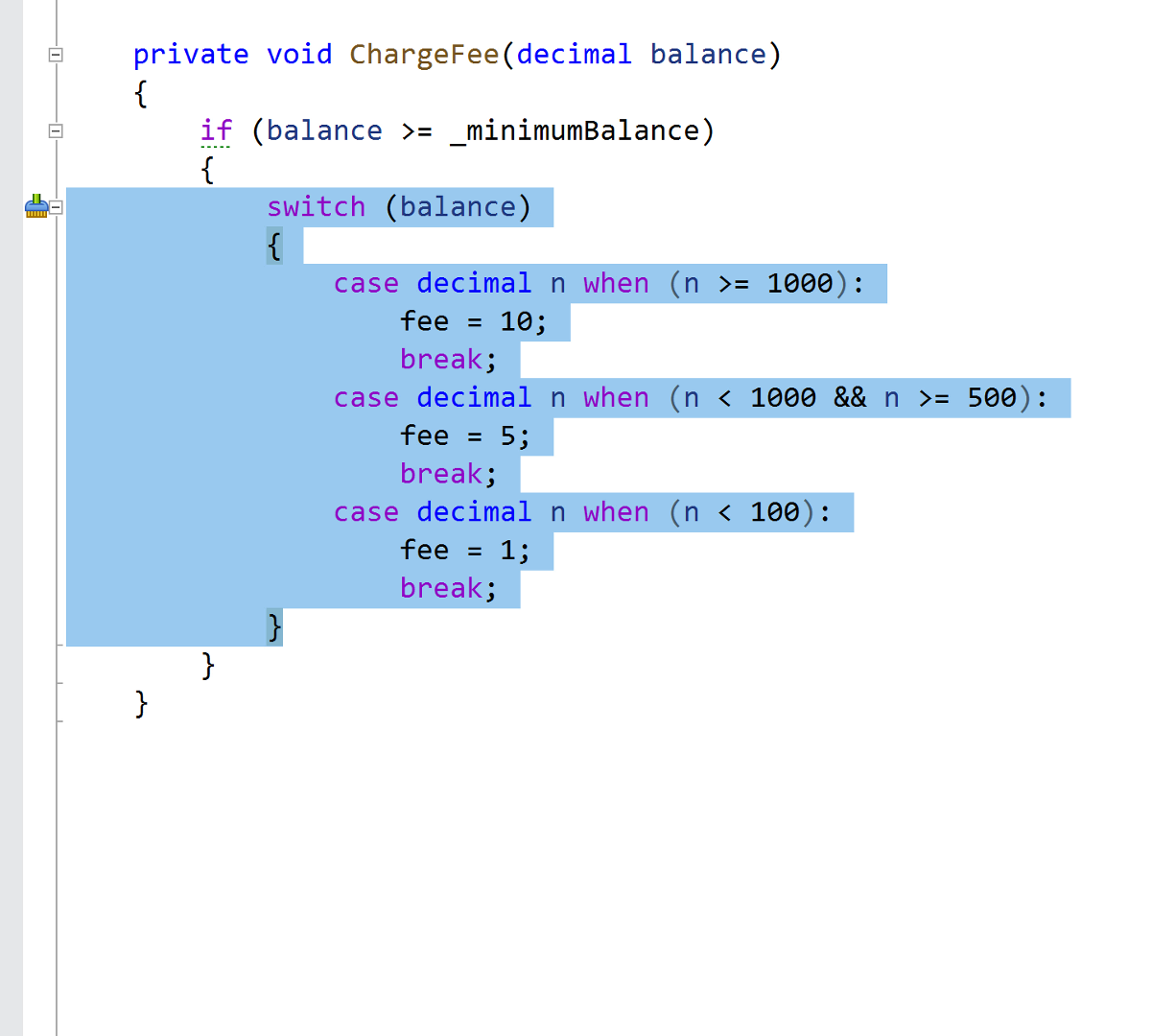 Extract method refactoring