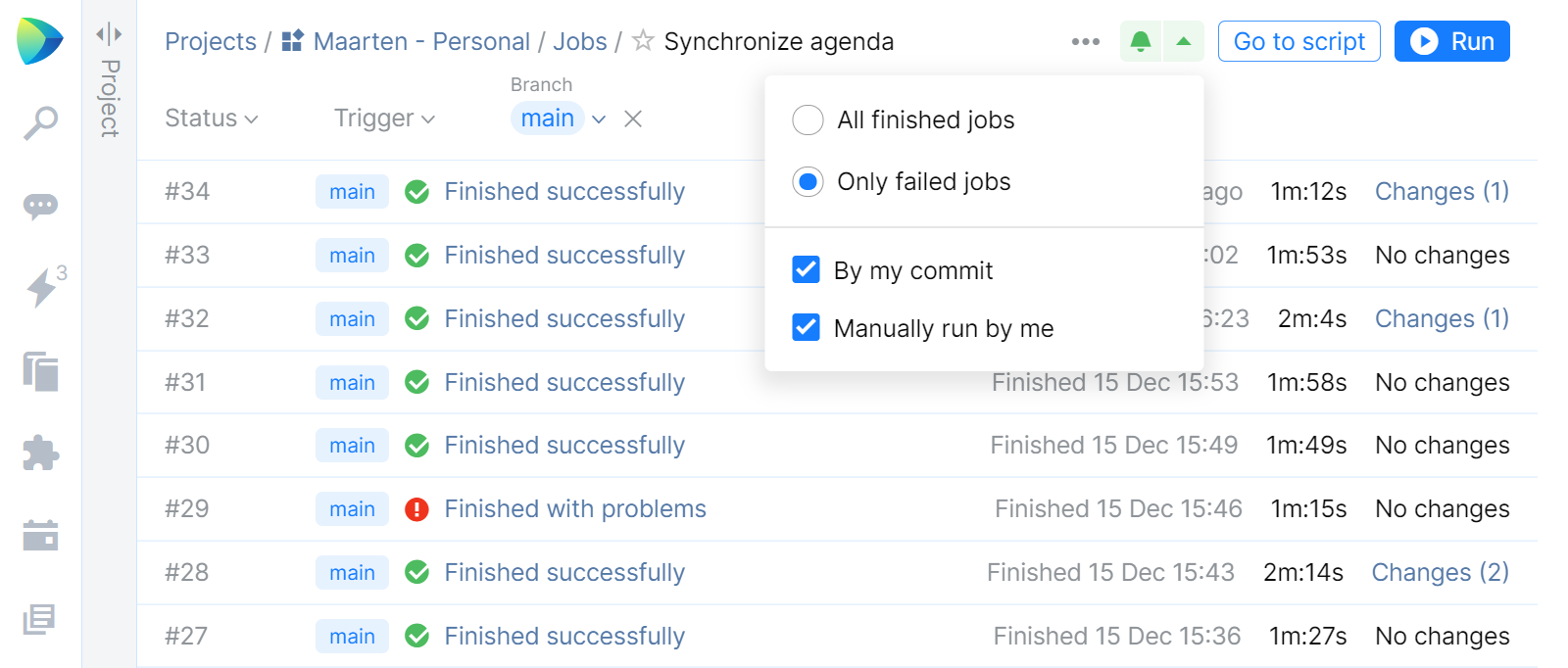 Subscribe to Spae Automation job status notifications