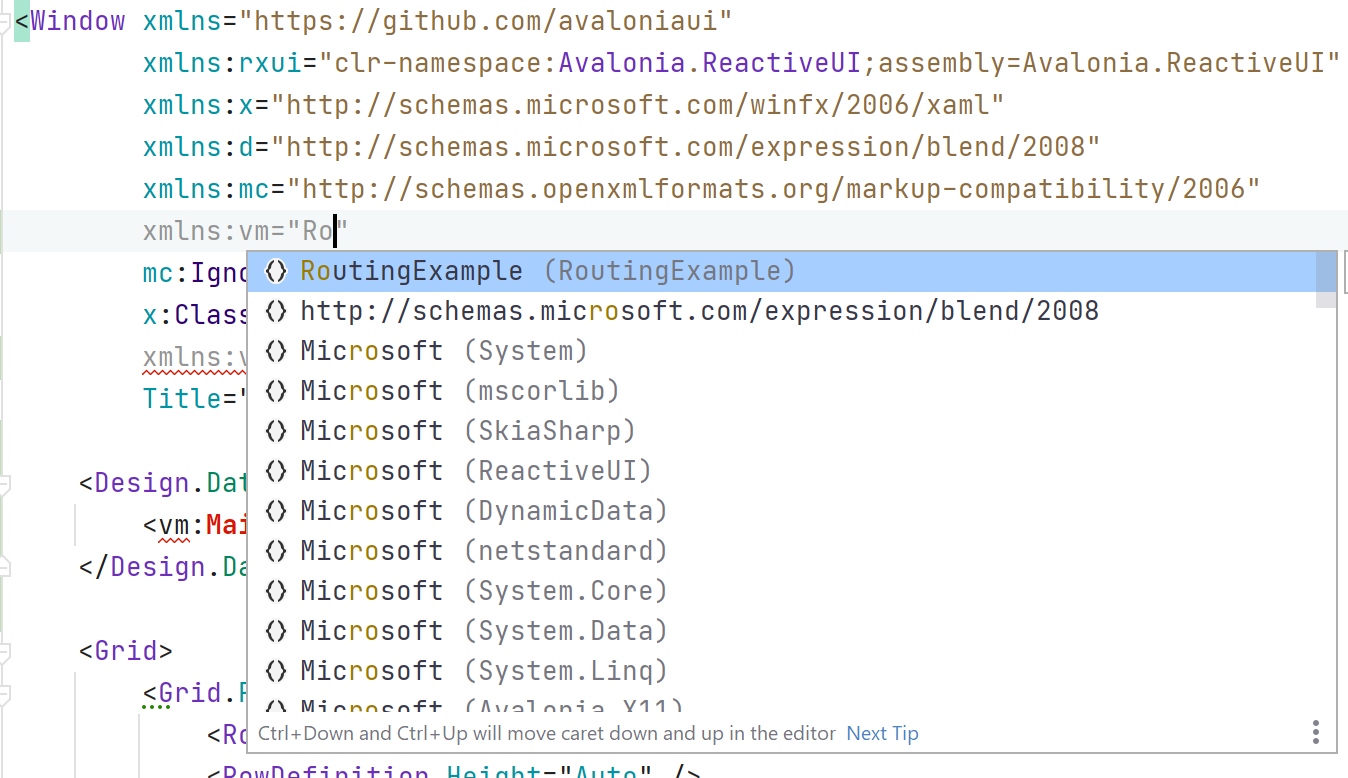 xaml references inside of editor