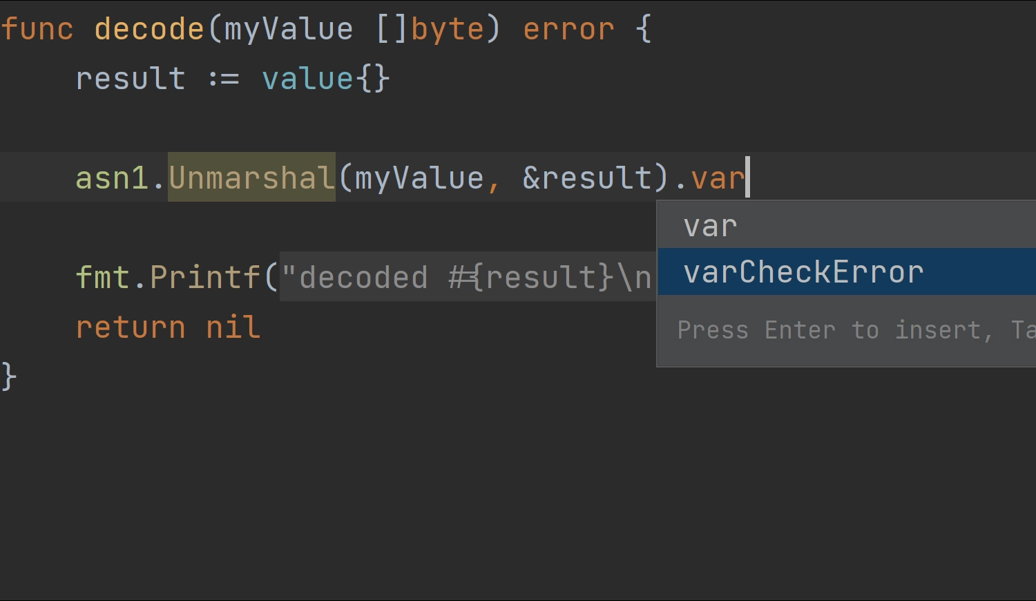 varCheckError postfix completion