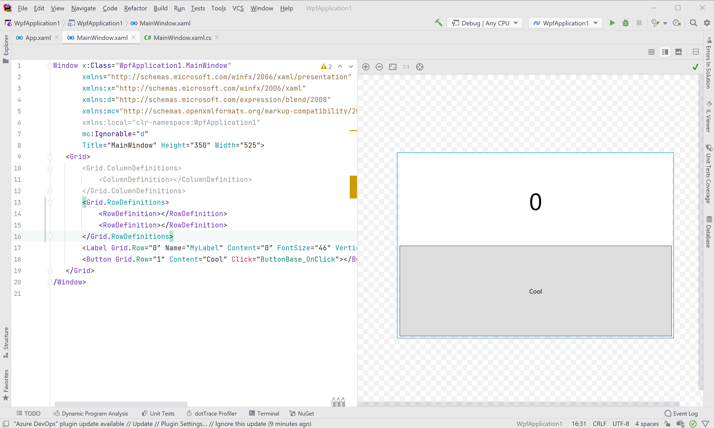 Reworked UI for XAML workflows in JetBrains Rider