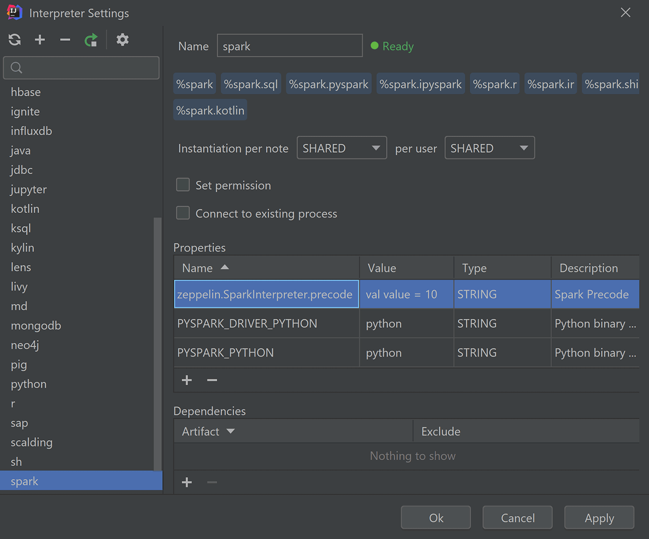 Precode Settings Window