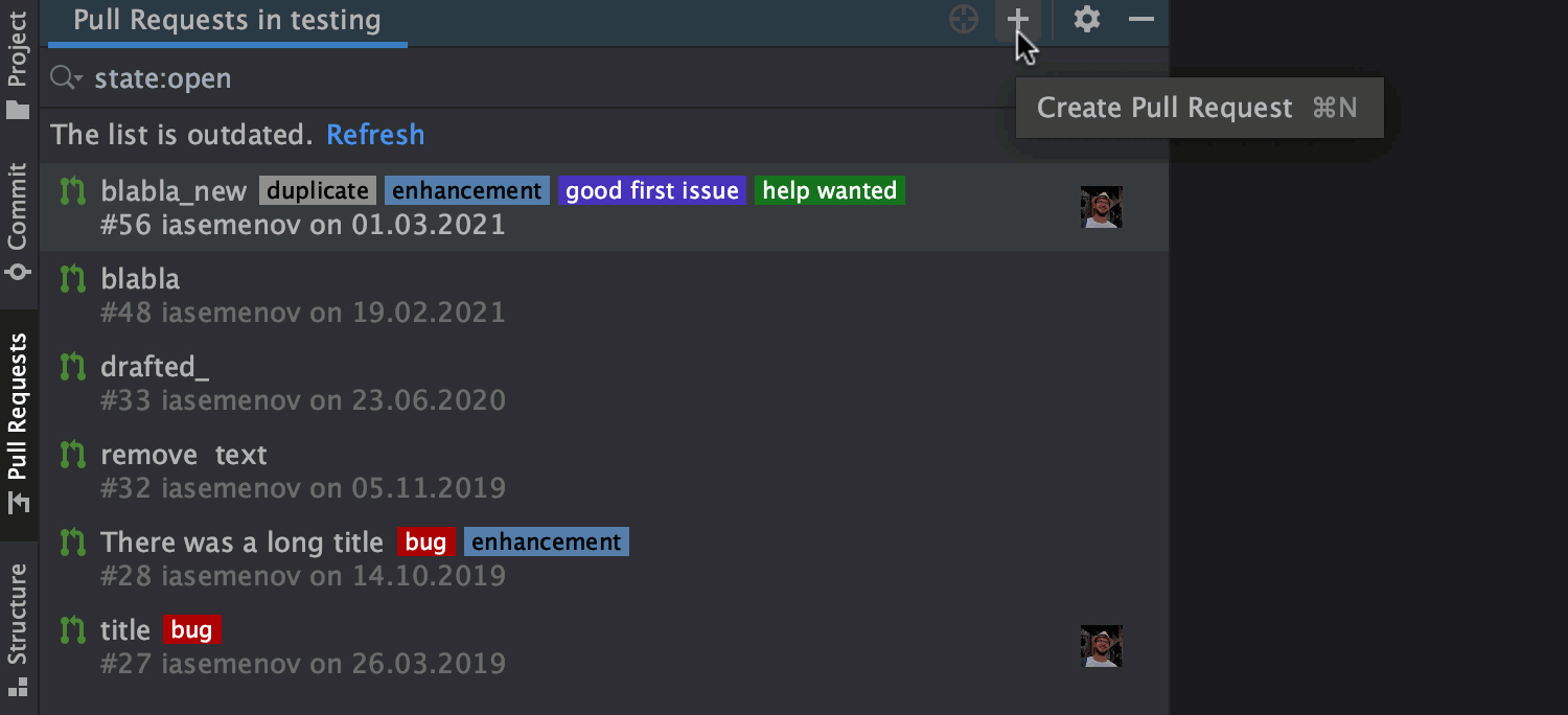 INTELLIJ idea 2021. Pull request. INTELLIJ idea git Pull in New UI. Idea Pull request.