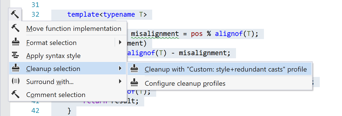 Syntax Style: Cleanup selection