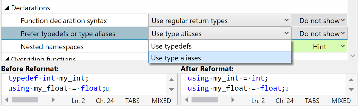 Syntax Style: Declaration style