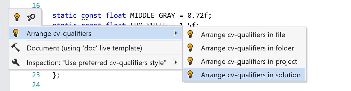 Syntax Style: arrange cv-qualifiers in scope