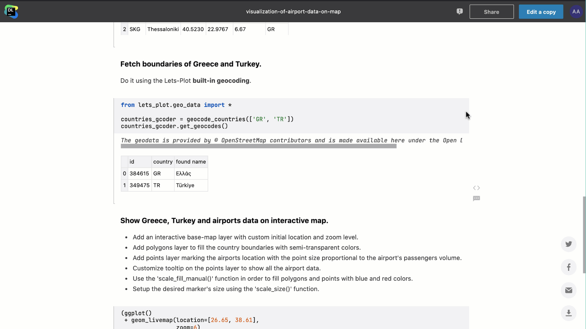 Embed code cells from notebooks