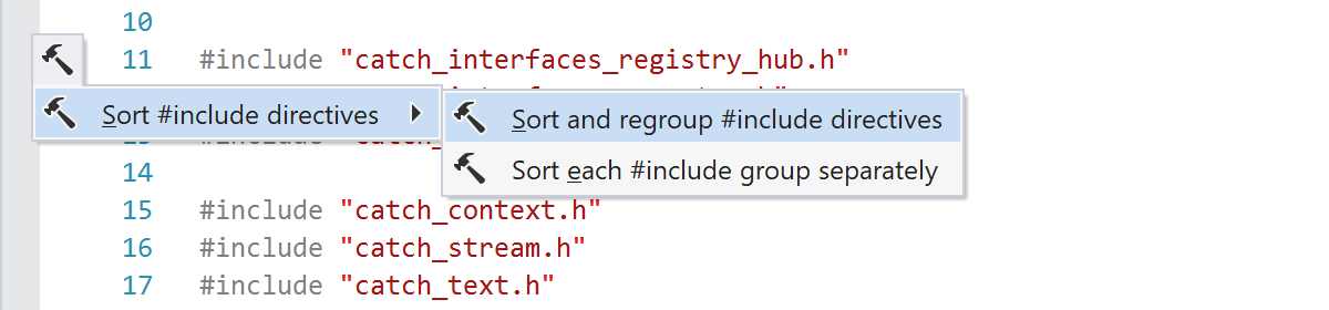 Syntax Style: sort includes