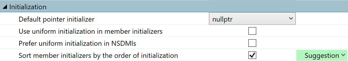 Syntax Style: Initialization