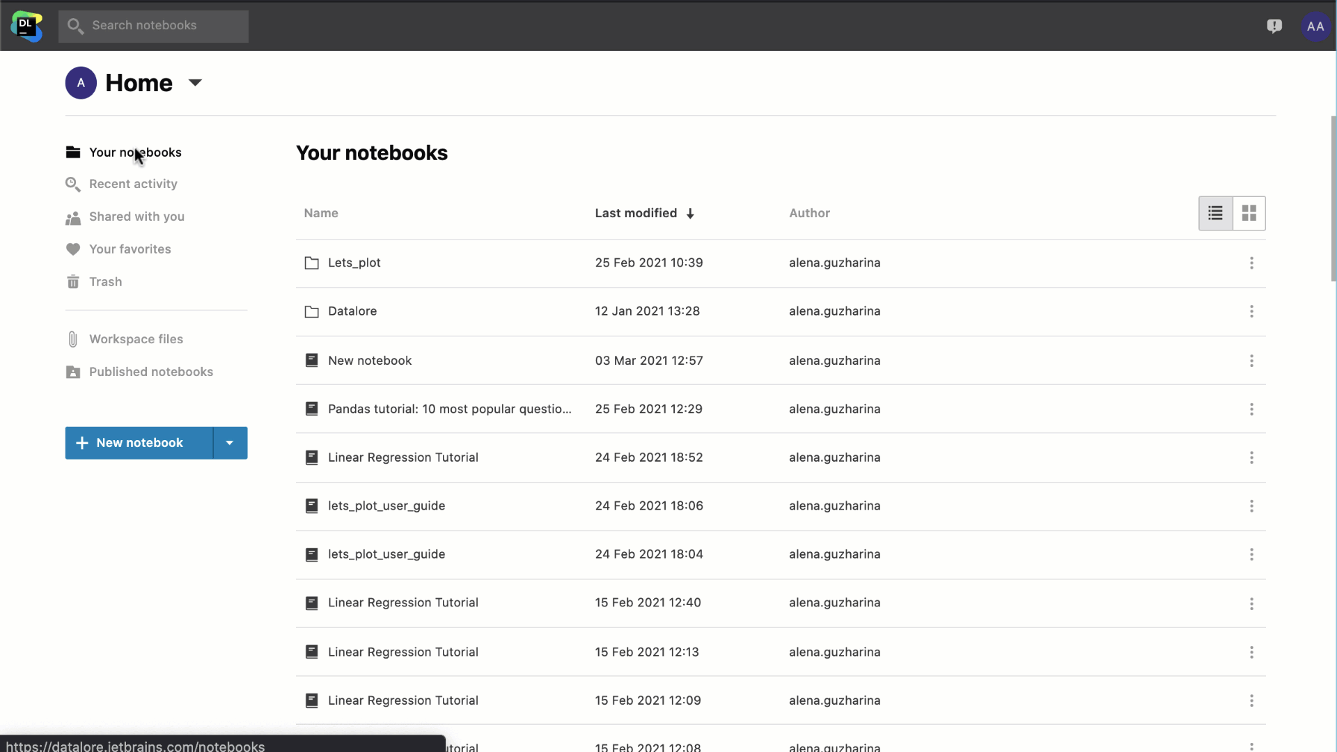 Publish and share notebooks