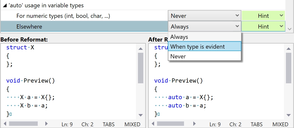 Syntax Style: preview panel