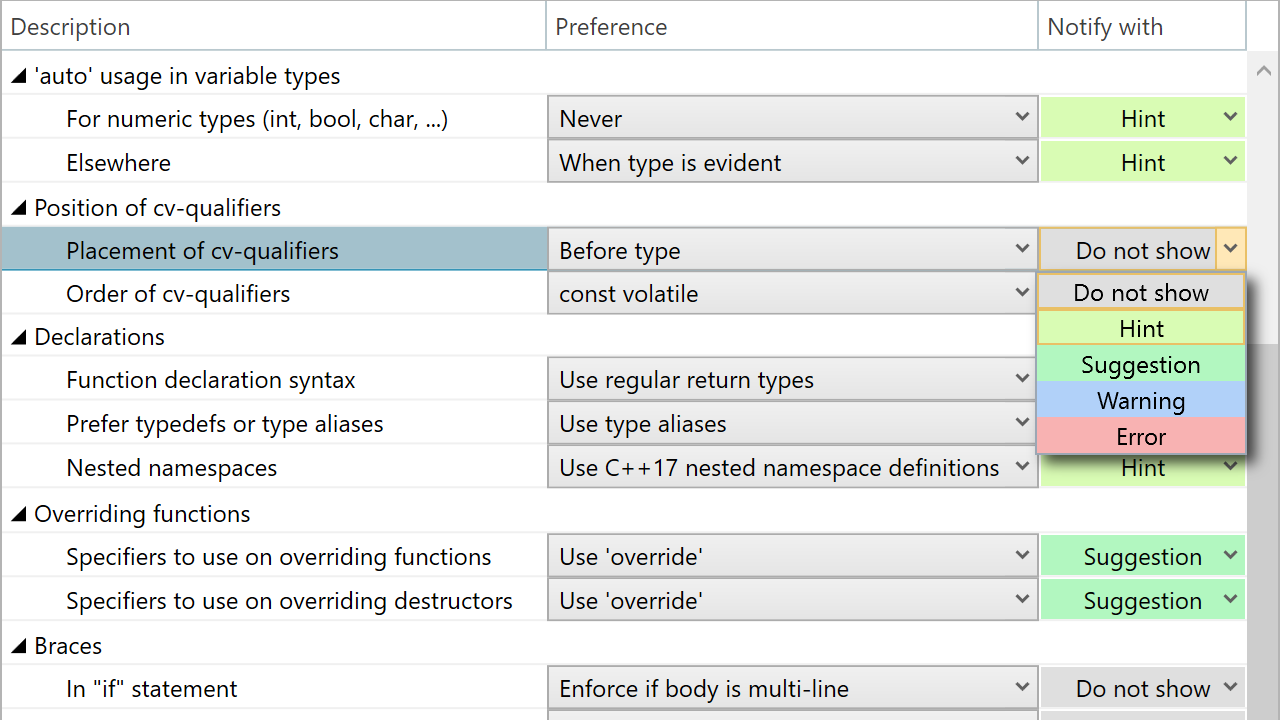 ReSharper C++: Syntax Style