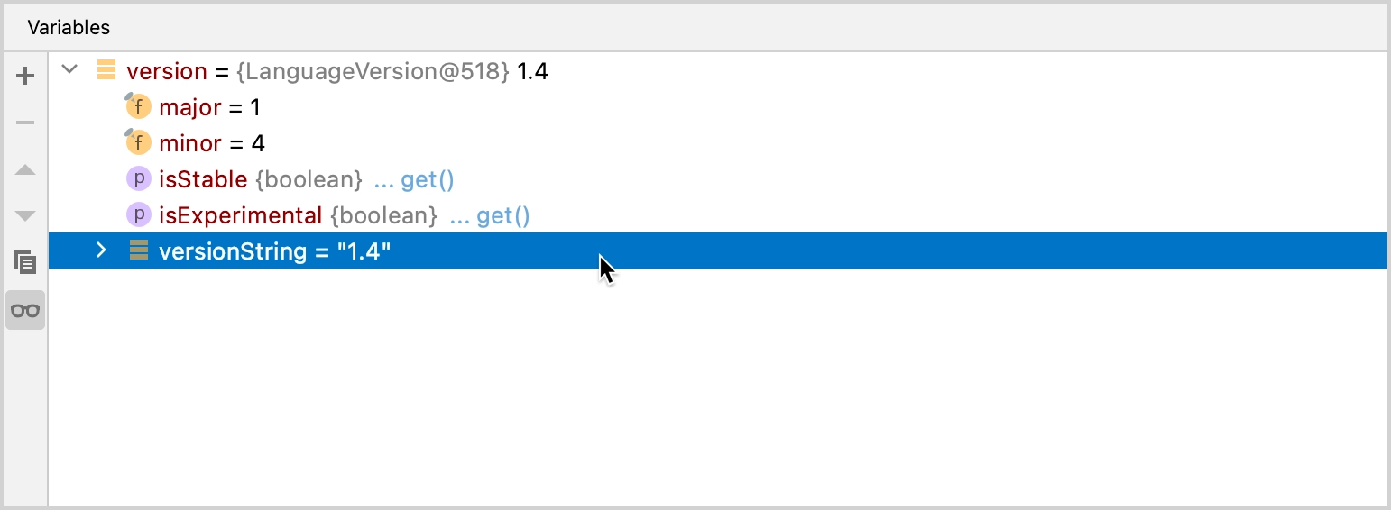 Debugging in Variables view