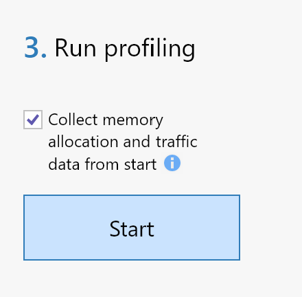 Run profiling column in dotMemory 2021.1.