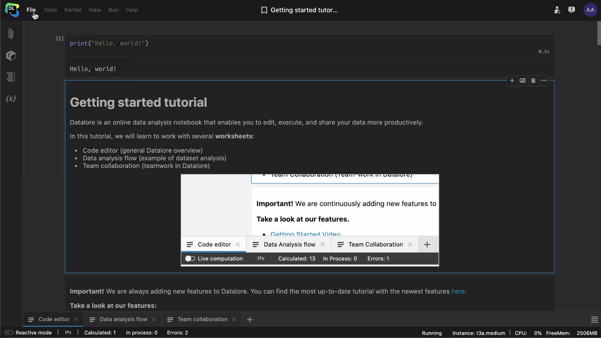 New in Datalore: Cell Redesign, PDF and Python File Export, Embedly Sns-Brigh10