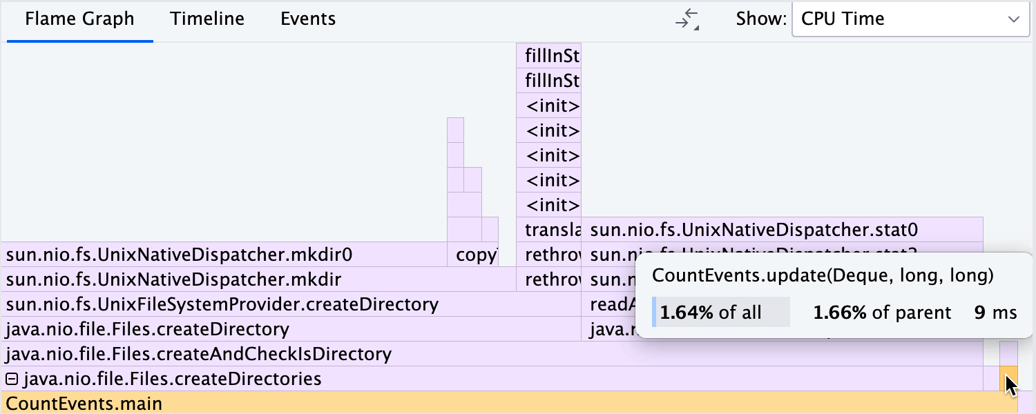 Show CPU Time after code changes